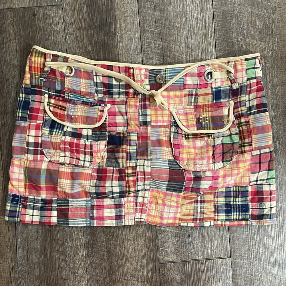 Plaid Patchwork Skirt